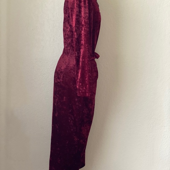 SOLDCrushed burgundy velvet All that jazz L dress - Picture 4 of 8